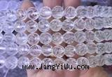 NCBS07 15 inches 12mm carved rose flower white crystal beads wholesale