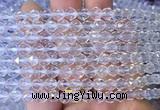 NCBS14 15 inches 6mm faceted round white crystal beads wholesale