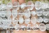NCBS20 15 inches 12*16mm - 13*18mm faceted nuggets white crystal beads