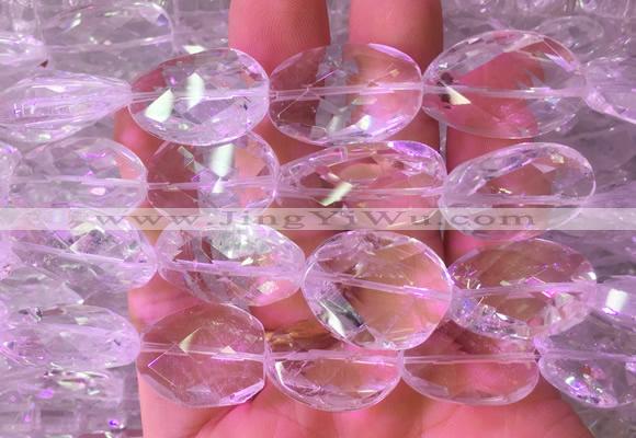 NCBS23 15 inches 15*20mm - 18*25mm faceted freeform white crystal beads