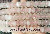 NGBS115 15 inches 8*12mm - 10*14mm faceted nuggets rose quartz beads