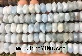 NGBS130 15 inches 8*12mm - 10*14mm faceted nuggets aquamarine beads