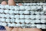 NGBS148 15 inches 9*11mm faceted nuggets white howlite gemstone beads