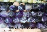 NGBS161 15 inches 13*18mm faceted nuggets amethyst gemstone beads