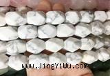 NGBS168 15 inches 13*18mm faceted nuggets white howlite gemstone beads