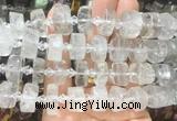 NGBS215 15 inches 10*14mm - 12*16mm faceted nuggets white crystal beads