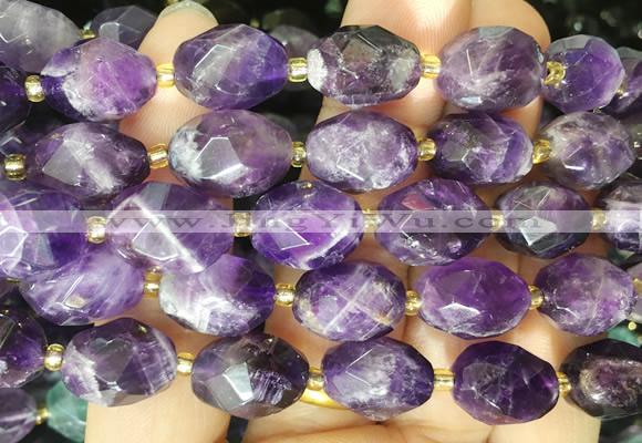NGBS237 15 inches 8*12mm - 12*16mm faceted nuggets amethyst beads