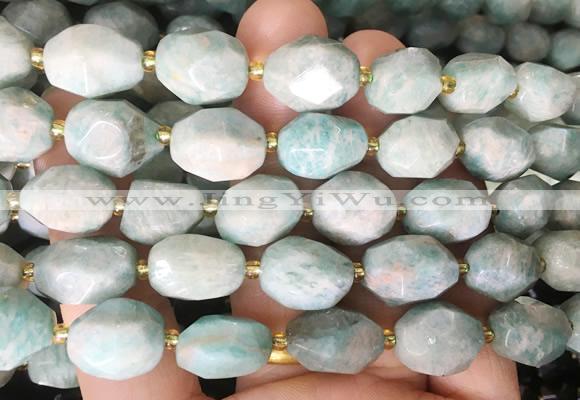 NGBS239 15 inches 8*12mm - 12*16mm faceted nuggets amazonite beads