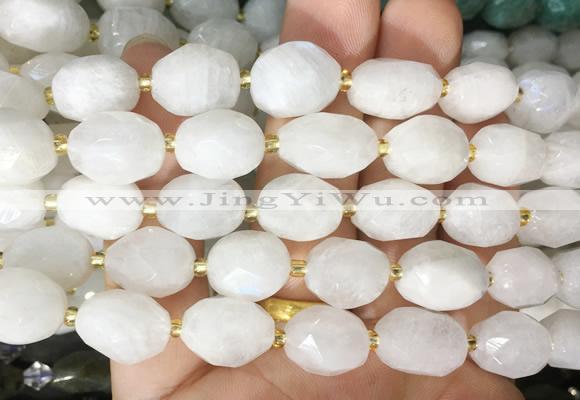 NGBS248 15 inches 8*12mm - 12*16mm faceted nuggets white moonstone beads