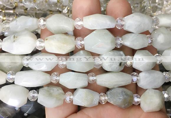 NGBS249 15 inches 8*12mm - 12*16mm faceted nuggets moonstone beads
