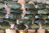 NGBS255 15 inches 8*20mm - 12*30mm faceted nuggets labradorite beads