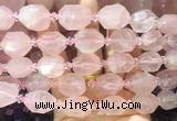 NGBS264 15 inches 13*18mm - 15*20mm faceted nuggets rose quartz gemstone beads NGBS264 15 inches 13*18mm - 15*20mm faceted nuggets rose quartz gemstone beads
