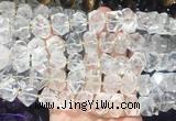 NGBS275 15 inches 10*14mm - 12*16mm faceted nuggets white crystal beads wholesale