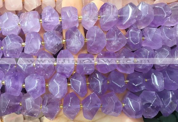 NGBS288 15 inches 13*18mm - 15*20mm faceted nuggets lavender amethyst beads wholesale