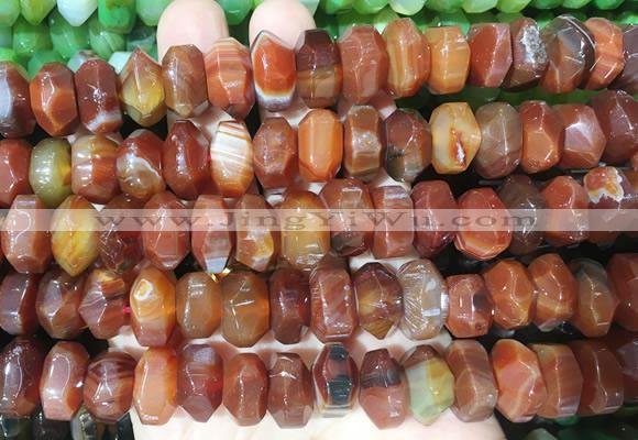 NGBS292 15 inches 8*14mm - 10*16mm faceted nuggets agate beads wholesale