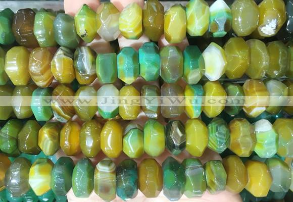 NGBS299 15 inches 8*14mm - 10*16mm faceted nuggets agate beads wholesale