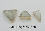 NGC1008 20*30mm – 30*35mm triangle druzy quartz connectors
