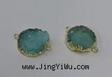 NGC1061 20*22mm freeform druzy agate connectors wholesale