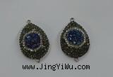 NGC1103 25*35mm teardrop druzy agate connectors wholesale