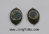 NGC1109 25*35mm oval druzy agate connectors wholesale