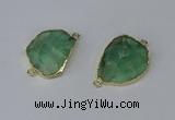 NGC1150 20*30mm - 30*35mm freeform green fluorite connectors