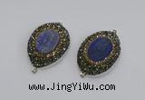NGC1162 25*35mm freeform lapis lazuli gemstone connectors wholesale
