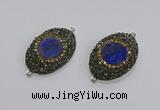 NGC1164 25*35mm oval lapis lazuli gemstone connectors wholesale