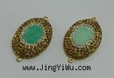 NGC1168 25*35mm oval Australia chrysoprase connectors wholesale