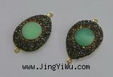 NGC1176 25*35mm teardrop Australia chrysoprase connectors wholesale