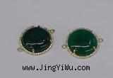 NGC1217 30mm flat round agate gemstone connectors wholesale
