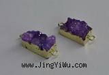 NGC1224 10*14mm - 12*16mm rectangle druzy agate connectors
