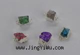 NGC1248 10*12mm - 14*15mm freefrom druzy agate connectors wholesale