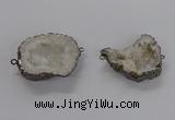 NGC1250 30*40mm - 40*45mm freefrom druzy agate connectors wholesale
