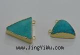 NGC1256 20*25mm - 25*30mm triangle druzy agate connectors