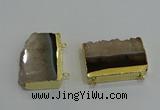 NGC1270 25*40mm - 30*42mm freeform druzy agate connectors