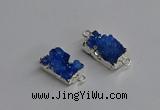NGC1316 10*14mm - 12*16mm rectangle druzy agate connectors