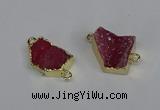 NGC1360 12*16mm - 18*25mm freeform druzy agate connectors