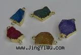 NGC1364 12*16mm - 18*25mm freeform druzy agate connectors