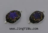 NGC1386 18*25mm freeform druzy agate connectors wholesale