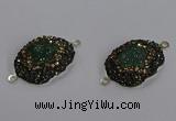 NGC1389 18*25mm freeform druzy agate connectors wholesale