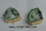 NGC140 30*40mm - 35*45mm freeform plated druzy agate connectors