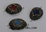 NGC1412 18*25mm freeform druzy agate connectors wholesale