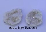 NGC1470 28*35mm - 40*45mm freeform plated druzy agate connectors