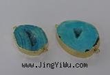 NGC1498 25*35mm - 35*40mm freeform druzy agate connectors