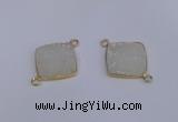 NGC1535 18*18mm diamond druzy quartz gemstone connectors wholesale