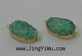 NGC1578 18*25mm - 18*28mm oval druzy quartz connectors wholesale