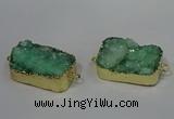 NGC1588 18*25mm - 18*28mm rectangle druzy quartz connectors wholesale