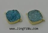 NGC1597 20mm - 22mm diamond druzy quartz connectors wholesale