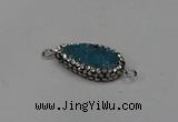 NGC1604 14*23mm flat teardrop plated quartz connectors wholesale