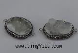 NGC1630 20*25mm - 22*30mm freeform druzy quartz connectors